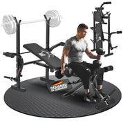 ArtSport Multifunktion Hantelbank ProfiGym1000 klappbar & 4-fach verstellbar - mit Langhantelablage, Beincurler & Butterfly - Trainingsbank Schrägbank Flachbank