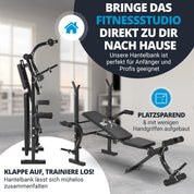 ArtSport Multifunktion Hantelbank ProfiGym1000 klappbar & 4-fach verstellbar - mit Langhantelablage, Beincurler & Butterfly - Trainingsbank Schrägbank Flachbank
