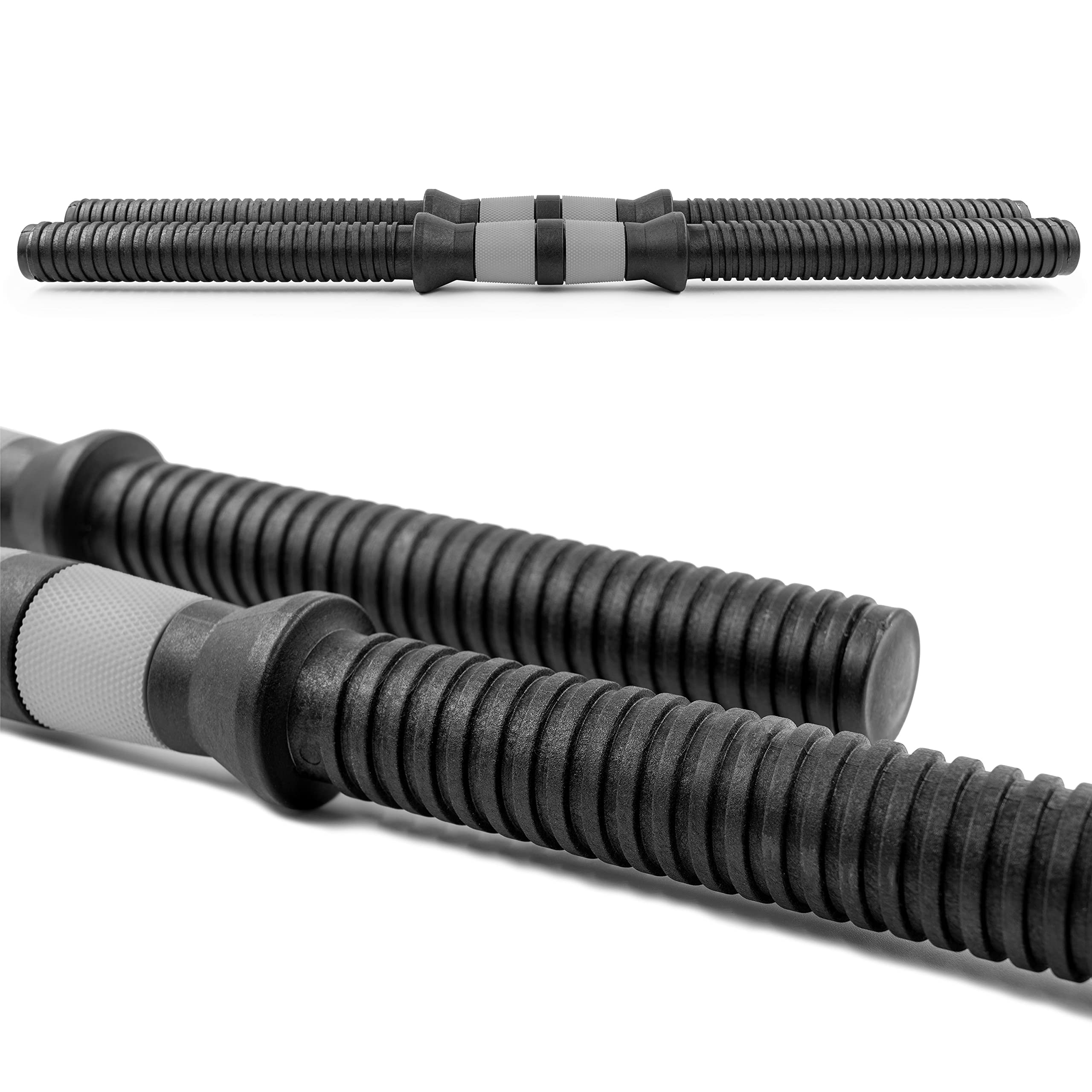 C.P. Sports 2in1 Kurzhantel & Langhantel Set 30kg / 40kg | Hantelscheiben – Gewichte – Hantelstangen | verstellbare Hanteln – Hantelset für Krafttraining, Fitness, Home Gym (silber-schwarz – 40kg Set)