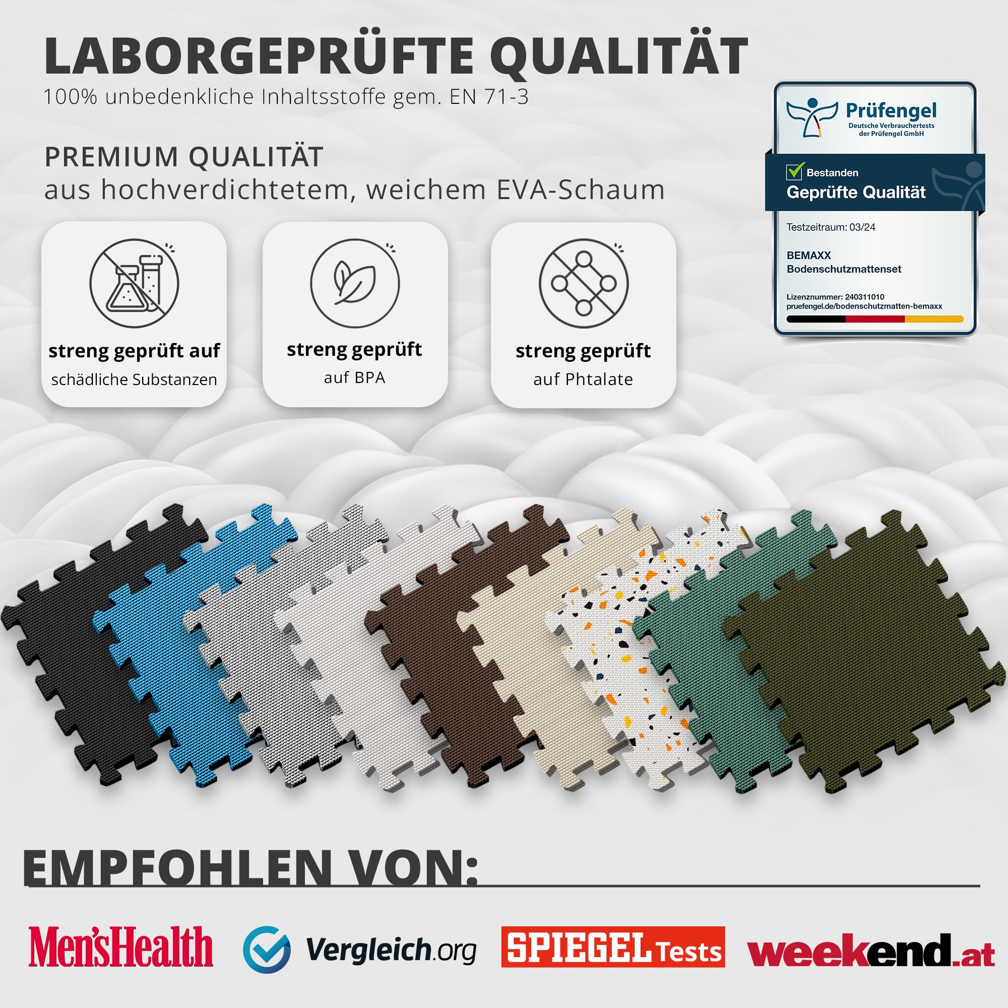 Schutzmatten Bodenschutzmatte Set Sportmatte Gymnastikmatte Puzzlematte: Puzzle Sportgeräte Matte Fitnessmatte Turnmatte Unterlegmatte Bodenmatte Sport Mat Trainingsmatte Gummimatte Yogamatte Fitness