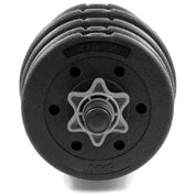 C.P. Sports 2in1 Kurzhantel & Langhantel Set 30kg / 40kg | Hantelscheiben – Gewichte – Hantelstangen | verstellbare Hanteln – Hantelset für Krafttraining, Fitness, Home Gym (silber-schwarz – 40kg Set)
