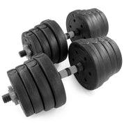 C.P. Sports 2in1 Kurzhantel & Langhantel Set 30kg / 40kg | Hantelscheiben – Gewichte – Hantelstangen | verstellbare Hanteln – Hantelset für Krafttraining, Fitness, Home Gym (silber-schwarz – 40kg Set)